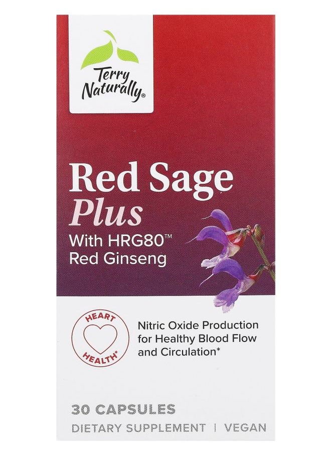Terry Naturally - Red Sage Plus With HRG80 Red Ginseng 30 Capsules - Image 1