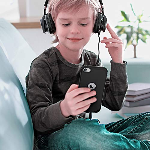 ULAK حافظة ULAK متوافقة مع iPod Touch 7/6/5، غلاف واقي ثقيل الوزن مقاوم للصدمات لجهاز Apple iTouch من الجيل 5/6/7 (أحدث طراز)، أسود - Image 2