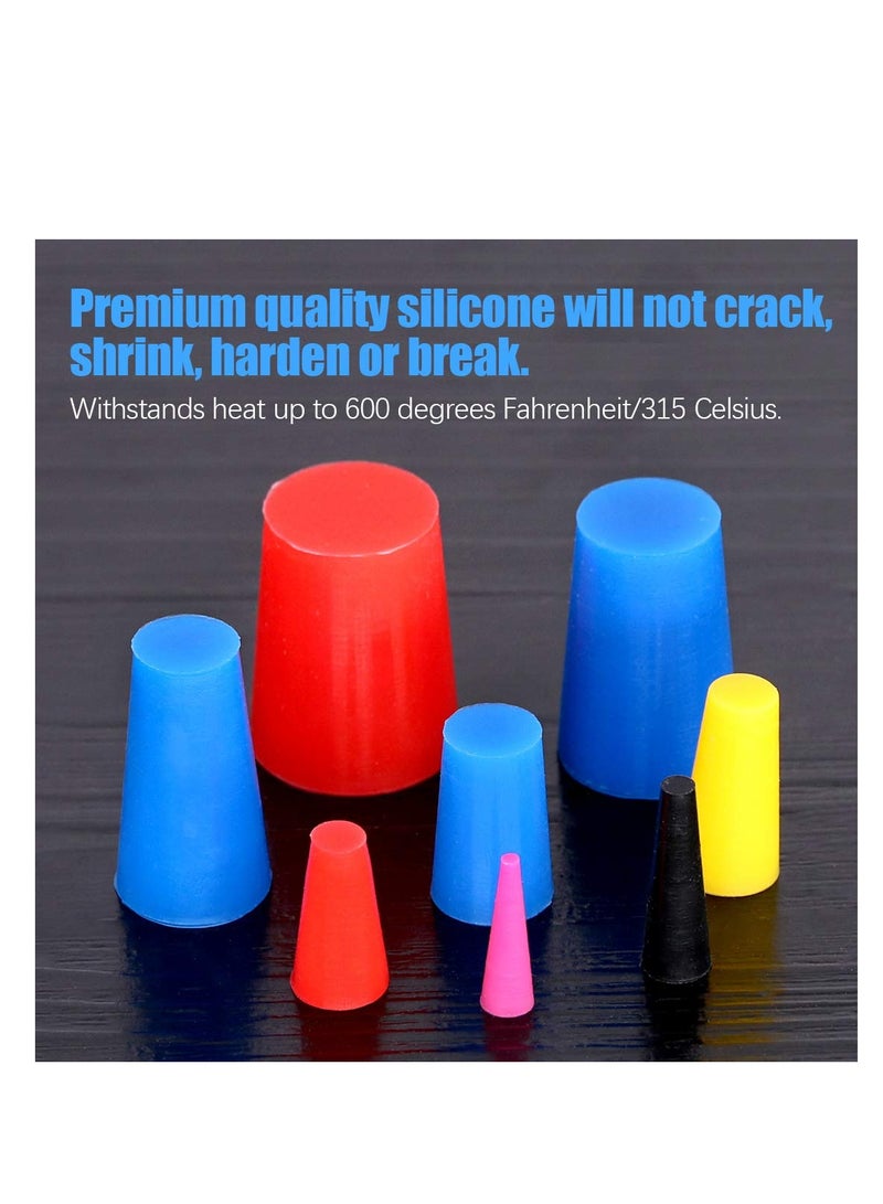 100-Piece Silicone Rubber Tapered Plug Assortment Kit - Non-Toxic, Flexible, Reusable Lab Rubber Stoppers for Masking Holes During Powder Coating. Perfect for Various Applications! - Image 2