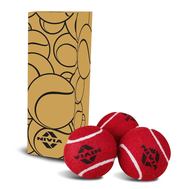 نيفيا Nivia Heavy Weight Cricket Tennis Balls - Pack of 3