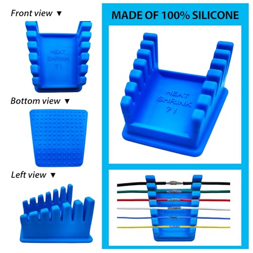 ZYRELYNX Upgraded Silicone Soldering Stand, Helping Hands Soldering Station, Soldering Wire Holder with 6 Slots - Third Hand Soldering Iron Stand for 32AWG to 12AWG Wires(Only Stand), Blue, 1 Pcs - Image 2