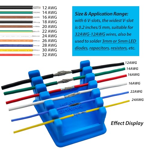 ZYRELYNX Upgraded Silicone Soldering Stand, Helping Hands Soldering Station, Soldering Wire Holder with 6 Slots - Third Hand Soldering Iron Stand for 32AWG to 12AWG Wires(Only Stand), Blue, 1 Pcs - Image 4
