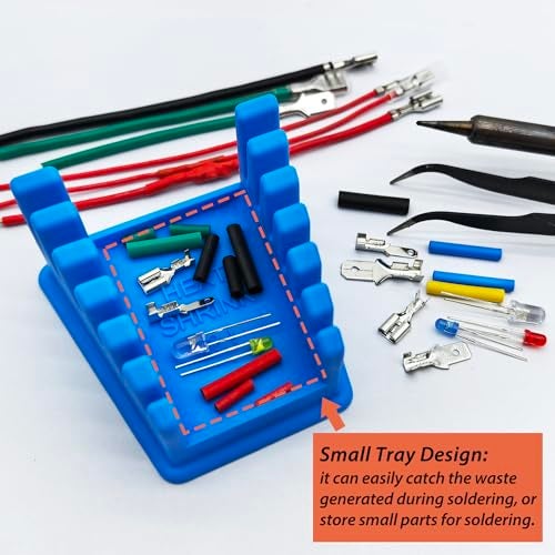 ZYRELYNX Upgraded Silicone Soldering Stand, Helping Hands Soldering Station, Soldering Wire Holder with 6 Slots - Third Hand Soldering Iron Stand for 32AWG to 12AWG Wires(Only Stand), Blue, 1 Pcs - Image 5