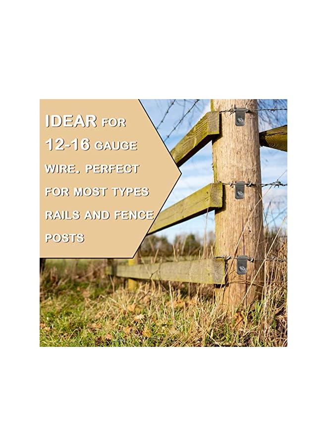 promass 200 Pcs Solar Panel Cable Clips, Fence Wire Clamps, Photovoltaic Cable Clips, Trailer Frame Wire Clamp Clips, Stainless Steel Wire Clips for Mount 12-16 Gauge (100 Wire Buckle +100 Screws) - Image 4