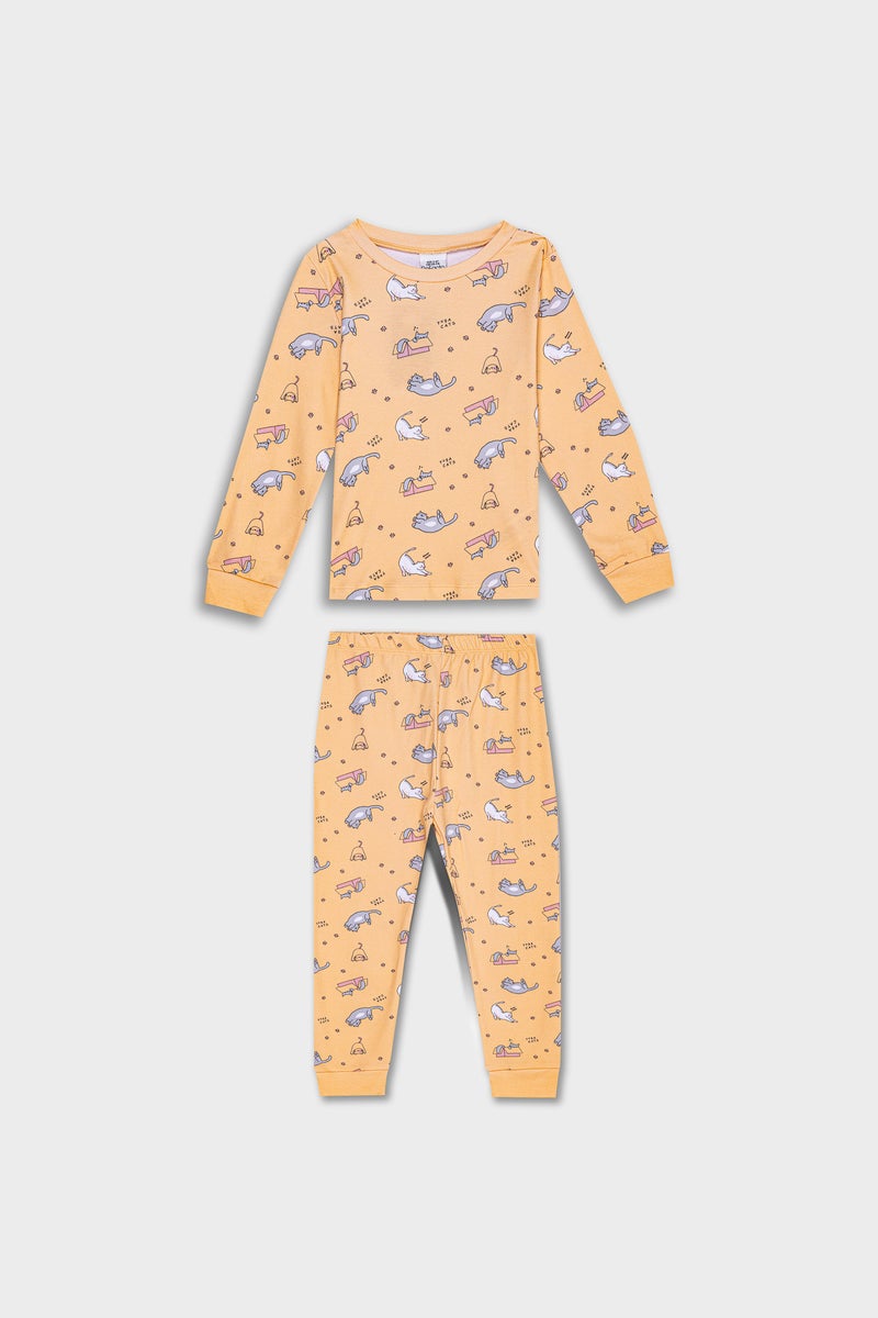 DeFacto Baby Girl Animal Patterned 2 Piece Pajamas Set  - Image 1