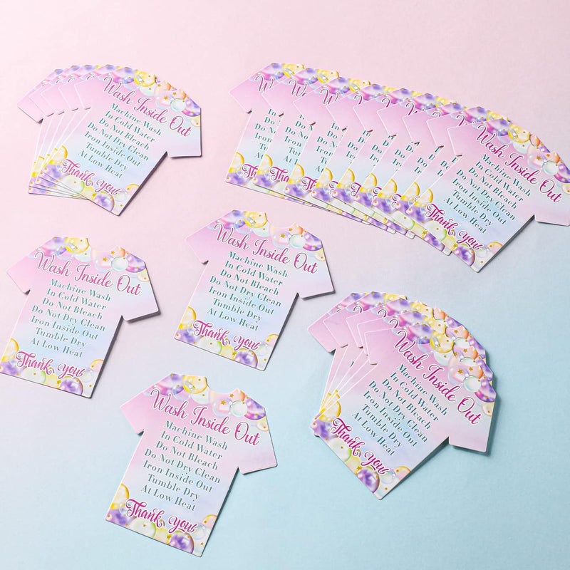 Sinmoe 300 Pieces T Shirt Washing Instructions Cards Customer Direction Shirt Care Wash Instructions Cards Small Business Supplies for Home Business Gifts - Image 4