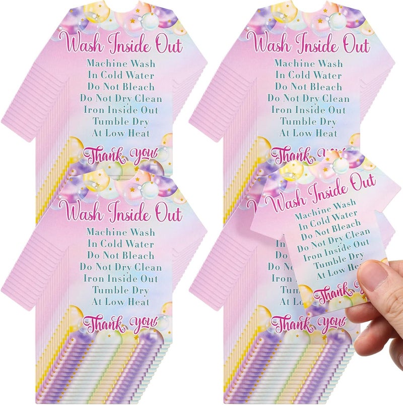 Sinmoe 300 Pieces T Shirt Washing Instructions Cards Customer Direction Shirt Care Wash Instructions Cards Small Business Supplies for Home Business Gifts - Image 1