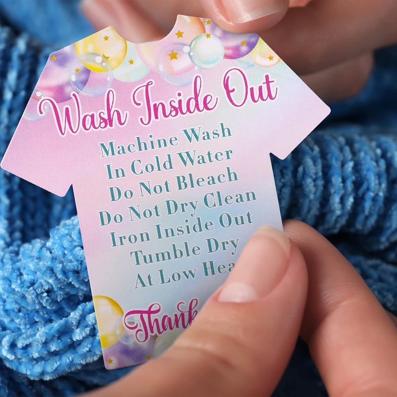 Sinmoe 300 Pieces T Shirt Washing Instructions Cards Customer Direction Shirt Care Wash Instructions Cards Small Business Supplies for Home Business Gifts - Image 5