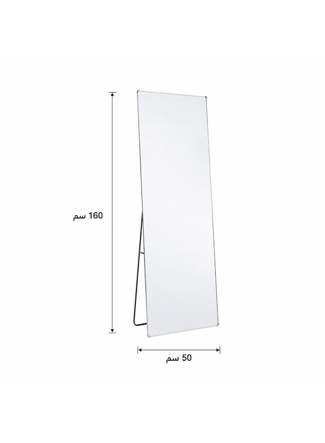 alsaada home Rectangular Wall Mounted Decor Mirror with Metal Frame, 160x50 cm - SILVER - Image 3
