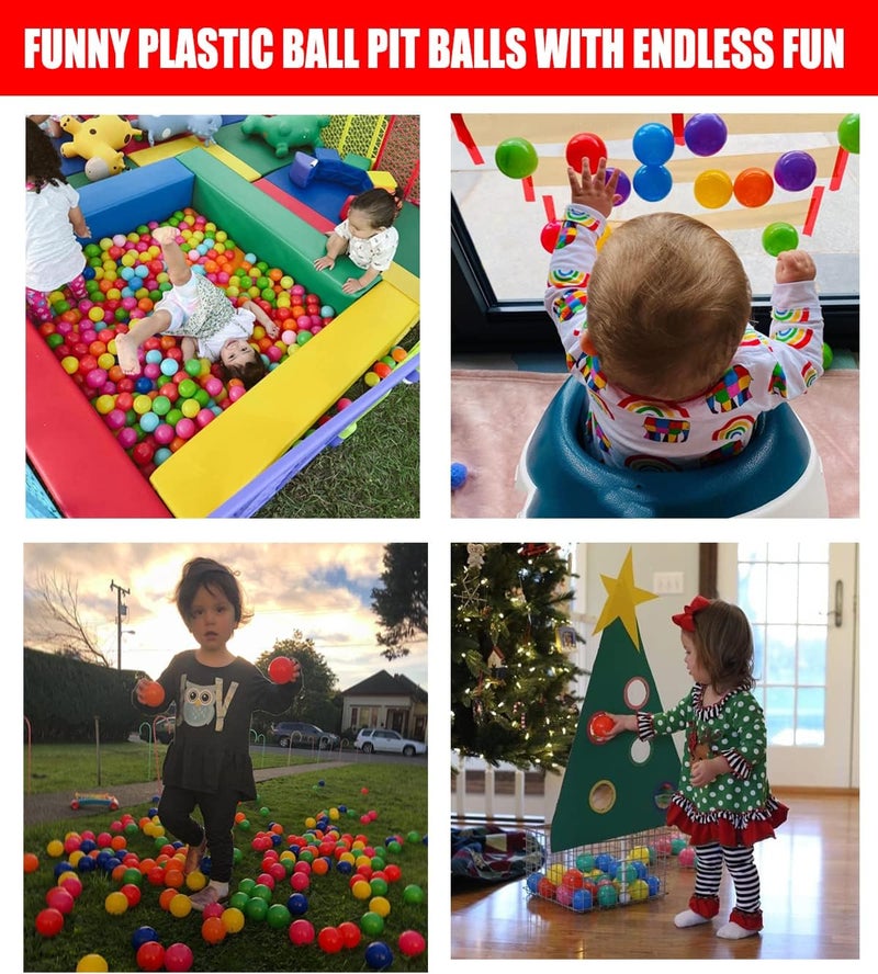 LANGXUN 50 100 200 Balls Soft Plastic Ball Pit Balls for Kids Gift for Baby Toddler Birthday Christmas Ball Pit Play Tent Baby Kiddie Pool Water Toys Party Decoration - Image 5