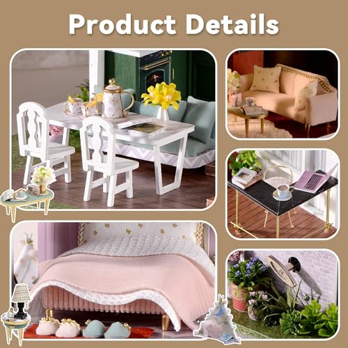 Flever Dollhouse Miniature DIY House Kit Creative Room with Furniture for Romantic Artwork Gift (Monet Garden) - Image 3