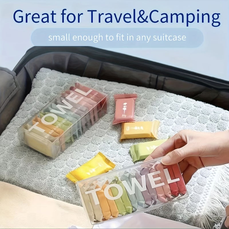 Portable Compressed Towels 14pcs Box Disposable Face Wipes Reusable Cleaning Cloths Makeup Remover Travel Use - Image 4