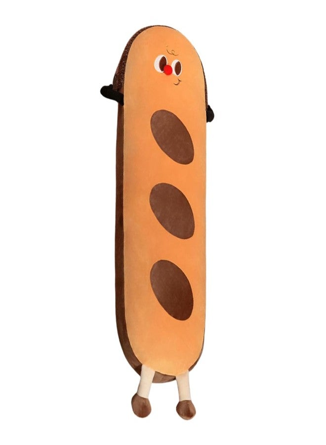 TechMax Solution Giant Toasted Baguette Plush Brown Dot Huge Bread Body Pillow Long Cushion - Image 1