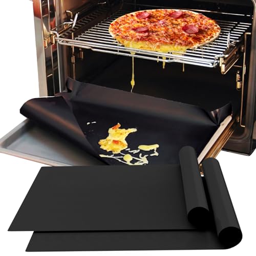 Demiwise 2 Pack Oven Liners for Bottom of Oven 16x24 Inch NonStick Thick Teflon Oven Mats for Bottom of Oven Prevent Gunk Spillovers Odorles BPA and PFOA Free Reusable Easy to Clean Oven