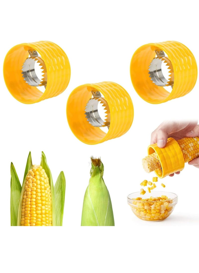Oasisgalore - 3 Pack Corn Cutter Stripper Stainless Steel Corn Peeler Corn Stripping Tool for Home Kitchen - Image 1