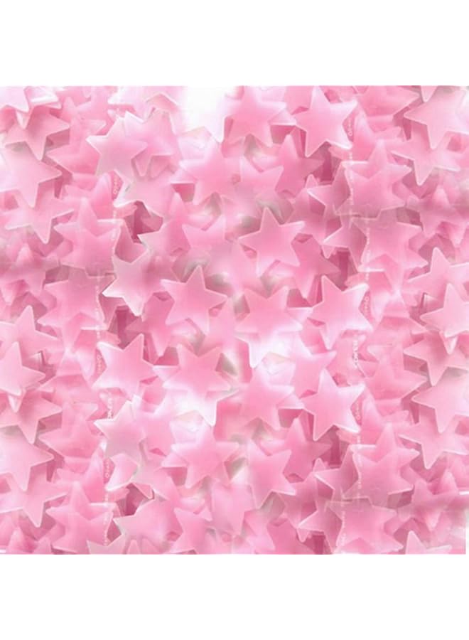 Decdeal Glow In The Dark 3D Stars Wall Stickers 100Pcs Luminous Fluorescent Plastic Wall Sticker For Kids Baby Room Bedroom Ceiling Home Decor - Image 1