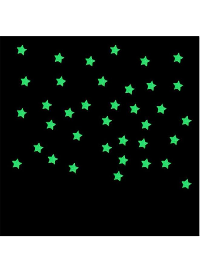 Decdeal Glow In The Dark 3D Stars Wall Stickers 100Pcs Luminous Fluorescent Plastic Wall Sticker For Kids Baby Room Bedroom Ceiling Home Decor - Image 5
