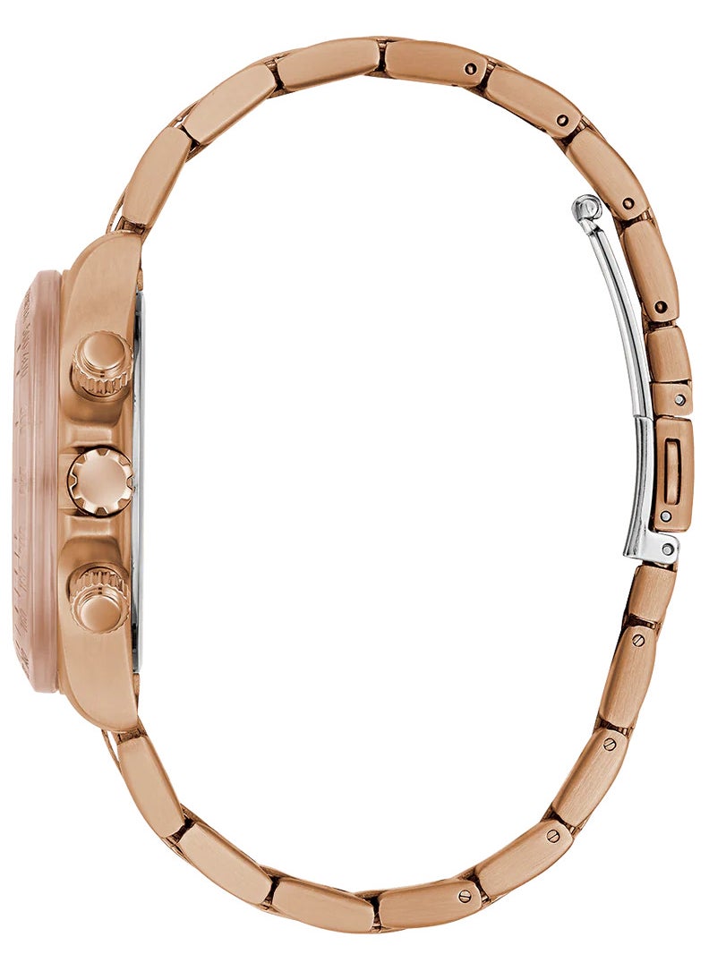 GUESS ساعة يد أنالوج مقاومة للماء من الفولاذ المقاوم للصدأ للنساء W0774L3 - 38 مم - ذهب وردي  - Image 3