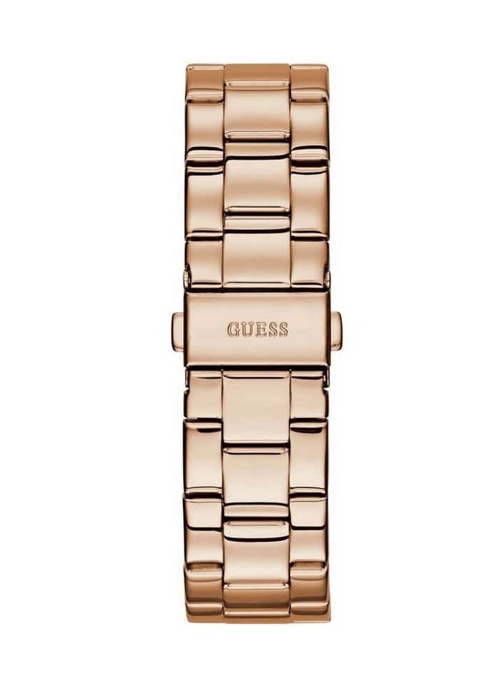 GUESS ساعة يد أنالوج مقاومة للماء من الفولاذ المقاوم للصدأ للنساء W0774L3 - 38 مم - ذهب وردي  - Image 4