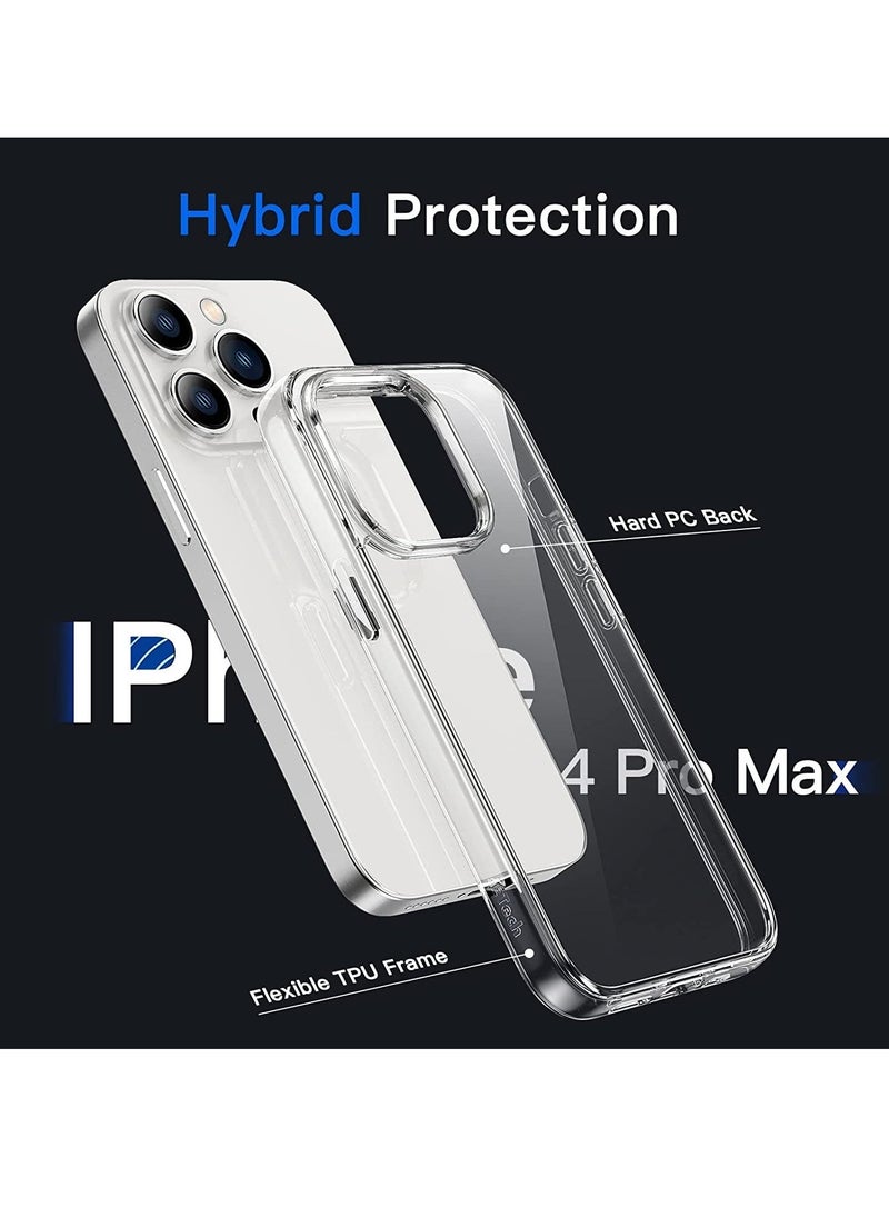 Raxoom Case for iPhone 14 Pro Max 6.7-inch, Shockproof Phone Bumper Cover, Anti-Scratch Clear Back (Clear) - Image 2