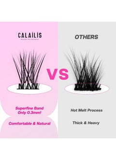 Calailis Individual Lashes, Diy Eyelash Extensions, Super Thin Glue-Based Band, Natural Look Reusable, 11/13/15/15Mm,Lasting For 48 Hours Individual Diy Eyelashes(Ys02)  - Image 2