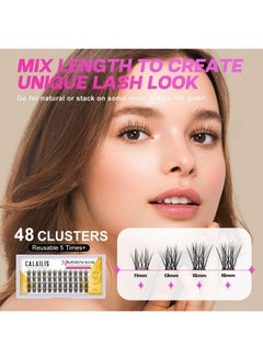Calailis Individual Lashes, Diy Eyelash Extensions, Super Thin Glue-Based Band, Natural Look Reusable, 11/13/15/15Mm,Lasting For 48 Hours Individual Diy Eyelashes(Ys02)  - Image 3