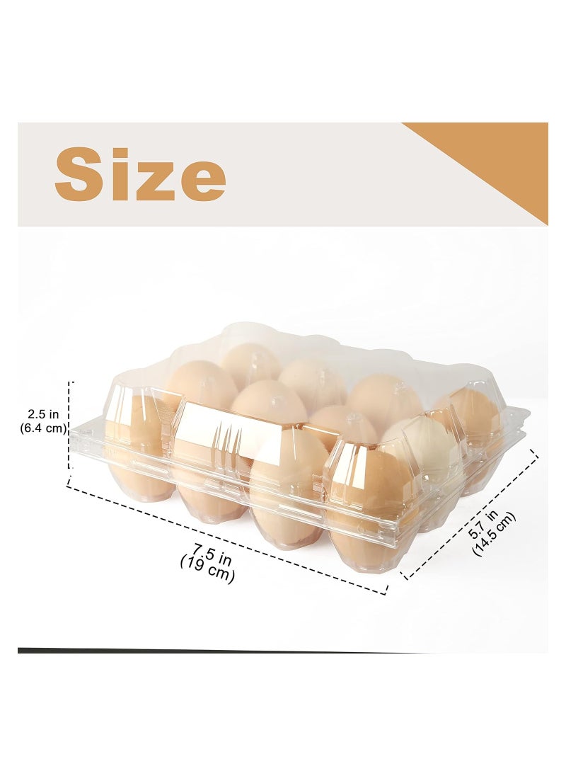 KASTWAVE Clear Plastic Egg Cartons Eco-friendly Egg Holder, Reusable Egg Cartons for 12 Eggs, Large Blank Egg Cartons for Chicken Farm Business Market Home Refrigerator Storage  - Image 5