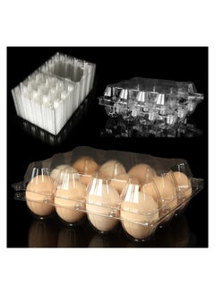 KASTWAVE Clear Plastic Egg Cartons Eco-friendly Egg Holder, Reusable Egg Cartons for 12 Eggs, Large Blank Egg Cartons for Chicken Farm Business Market Home Refrigerator Storage  - Image 1