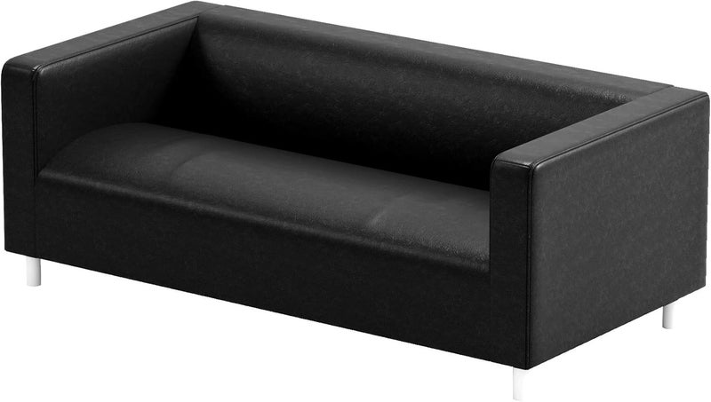 Sofa Pro The PU Leather Klippan Loveseat Sofa Cover Replacement is Made Compatible for IKEA Klippan Loveseat Sofa Slipcover. (Black PU Leather) - Image 1