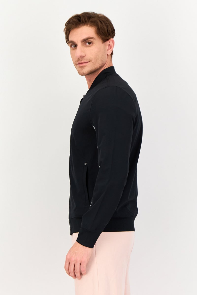 SKECHERS Men Sportswear Fit Long Sleeve Outdoor Varsity Jacket, Black - Image 2