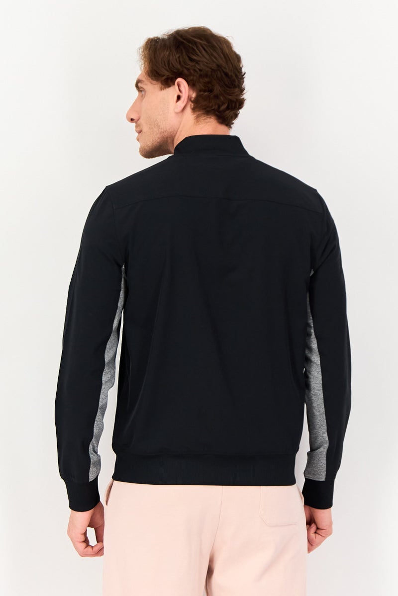 SKECHERS Men Sportswear Fit Long Sleeve Outdoor Varsity Jacket, Black - Image 4