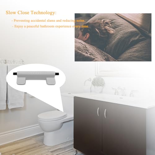 VALLVATER Toilet Seat Hinge Kit for Elongated Toilet Seat Compatible with Kohler 1150464-0, Slow and Quiet Close Design, White - Image 4