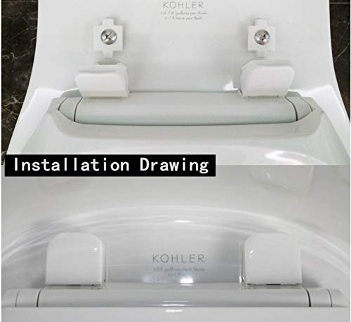 VALLVATER Toilet Seat Hinge Kit for Elongated Toilet Seat Compatible with Kohler 1150464-0, Slow and Quiet Close Design, White - Image 5
