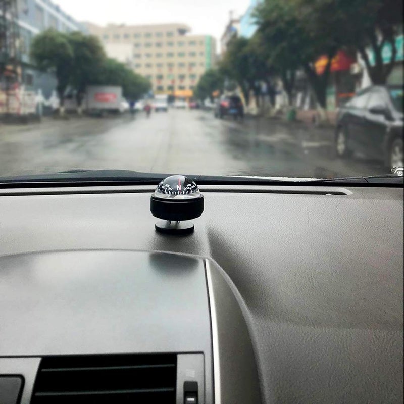 Black Car Dashboard Compass with Direction Guidance Tool for Camping Hiking - Image 4