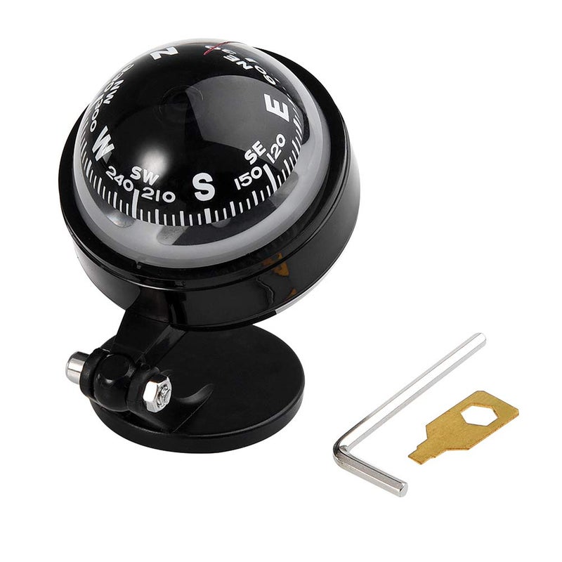 Black Car Dashboard Compass with Direction Guidance Tool for Camping Hiking - Image 3