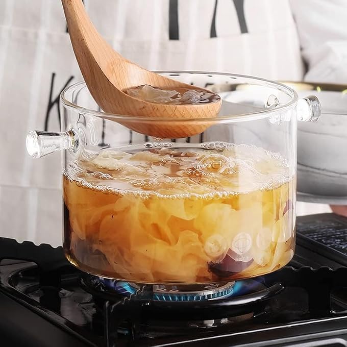 Unity Na 1500Ml Glass SaucepanThick Borosilicate Glass PotClear Glass Cooking PotHeat Resistant Glass Cooking PotMultiFunction Stew Pot With Cover StoveTop Cooking Pot For Kitchen - Image 4