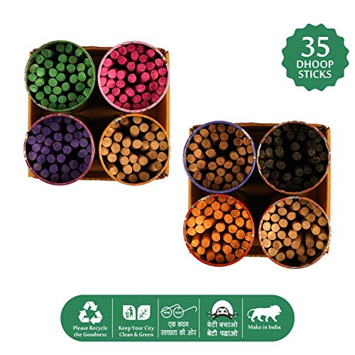 Anant Natural Rose Gugal Sandal Feriha Fantasy Lavender Kasturi and Mogra Incense Dhoop Sticks Tin - Combo of 8 (35 Sticks Each) - Image 4