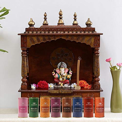 Anant Natural Rose Gugal Sandal Feriha Fantasy Lavender Kasturi and Mogra Incense Dhoop Sticks Tin - Combo of 8 (35 Sticks Each) - Image 2