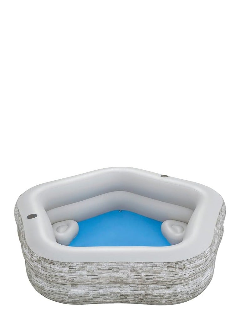 بست واي حمام سباحة عائلي - حمام سباحة كبير قابل للنفخ للعائلات والأصدقاء، متين وواسع للاستمتاع بالأنشطة الخارجية // تصميم واسع: حجم كبير للعائلات والمجموعات، مما يسمح للجميع بالاستمتاع بالوقت الذي يقضونه في حمام السباحة معًا. - Image 3