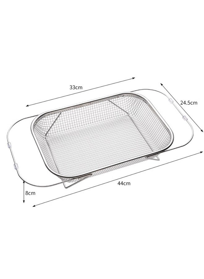 wowofa Stainless Steel Sink Colander Strainer  Serving Basket   Drain basket, kitchen sink can be extended and retracted, vegetable washing basin, drain rack, multifunctional tablewarebowls ack and chopsticks drain rack - Image 3