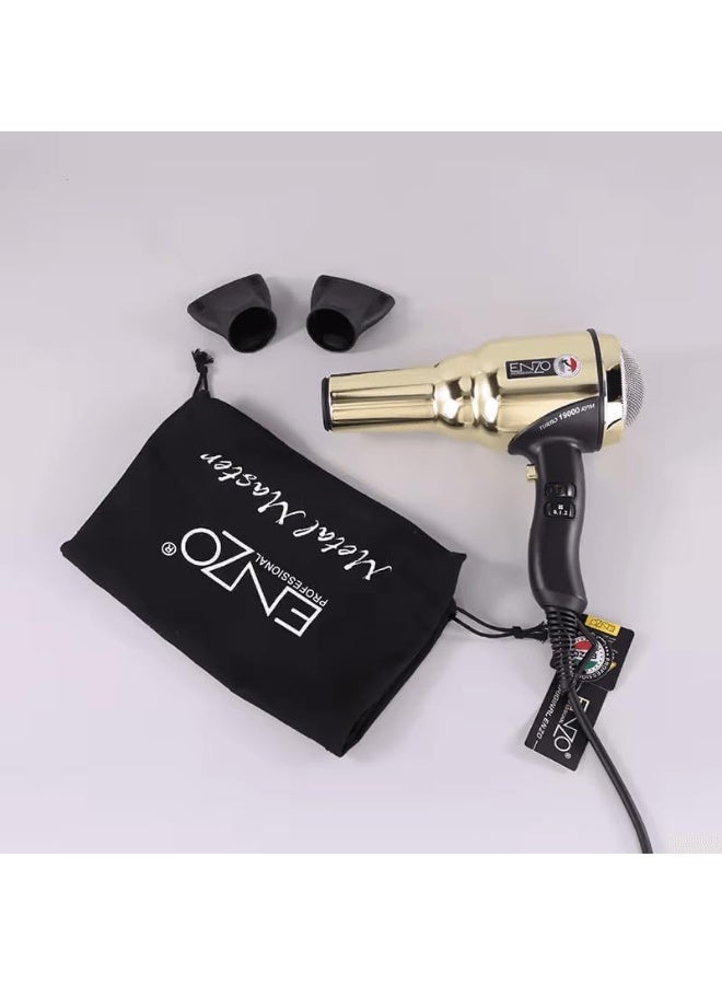 ENZO Professional مجفف شعر إنزو EN-8228 2000 واط احترافي (ذهبي) - النسخة الدولية - Image 3