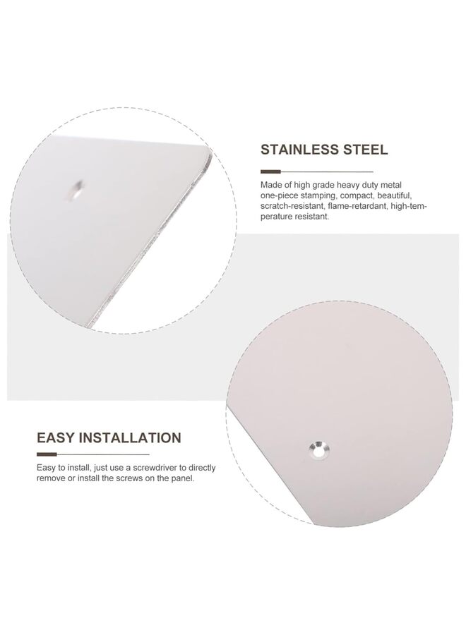 2pcs Panel Blank Wiring Plate Light Steel Unused Junction Electrical Device Application Covers Outlet Plug Switches Wall Outlets for Cover Holes Stainless - Image 2