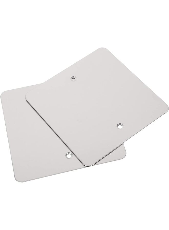 2pcs Panel Blank Wiring Plate Light Steel Unused Junction Electrical Device Application Covers Outlet Plug Switches Wall Outlets for Cover Holes Stainless - Image 1