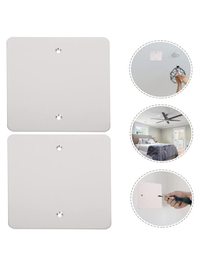 2pcs Panel Blank Wiring Plate Light Steel Unused Junction Electrical Device Application Covers Outlet Plug Switches Wall Outlets for Cover Holes Stainless - Image 3