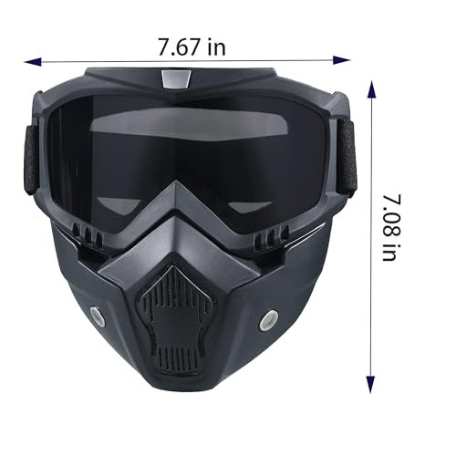CROSSBODY Motorcycle Helmet Goggles with Removable Face Mask,Dirt Bike Motocross Eyewear Anti-UV Adjustable Riding Offroad Cycling Motorbike Protective Glasses - Image 5