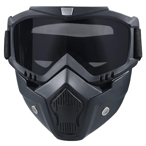 CROSSBODY Motorcycle Helmet Goggles with Removable Face Mask,Dirt Bike Motocross Eyewear Anti-UV Adjustable Riding Offroad Cycling Motorbike Protective Glasses - Image 1