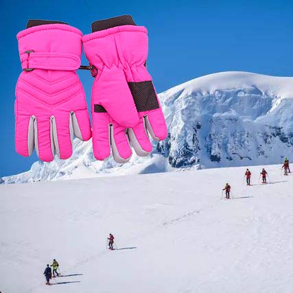 kimmyku Toddler Waterproof Winter Thinsulate Snow Ski Gloves for Kids Childs Boy Girls Light Pink 3 4 5 Years - Image 2