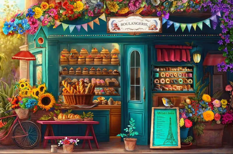 Springboks Boulangerie Pastry Shop 500 Piece Jigsaw Puzzle for Adults Will Have Your Wishing for Pasteries in This Colorful Scene of Baked Goods and Flowers - Image 3
