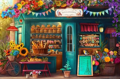 Springboks Boulangerie Pastry Shop 500 Piece Jigsaw Puzzle for Adults Will Have Your Wishing for Pasteries in This Colorful Scene of Baked Goods and Flowers - Image 1