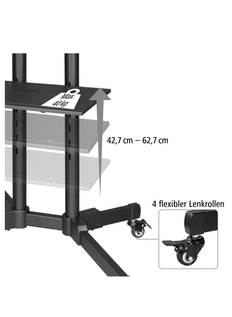 Rolling TV Cart for 32' to 65' LCD LED Plasma Flat Panel Screen | Mobile Stand with Wheels - Image 4